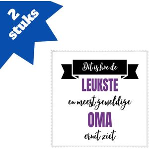 Akyol - meest geweldige oma brillendoekjes - Oma - beste oma - verjaardagscadeau - cadeau voor oma - kado - 17,8 bij 17,8 cm - 2 stuks