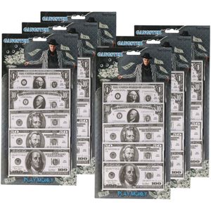 600x Speelgoed geld nep dollars van papier - Speelgoed - Winkeltje/bankieren spelen - Nepgeld - Speelgeld - Dollar biljetten