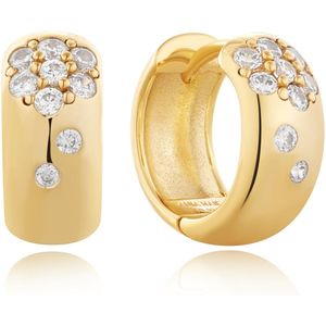 Ania Haie AH E054-05G Modern Muse Dames Oorbellen - Oorringen - Sieraad - Zilver - Goudkleurig - 925 Zilver - Parel - 3 mm breed - 13 mm lang