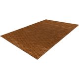 Lalee Comfy Uni vloerkleed karpet effen laagpolig vloerkleed rechthoekig organische vormen tapijt fraai gemêleerd 160x230 cm camel caramel cognac