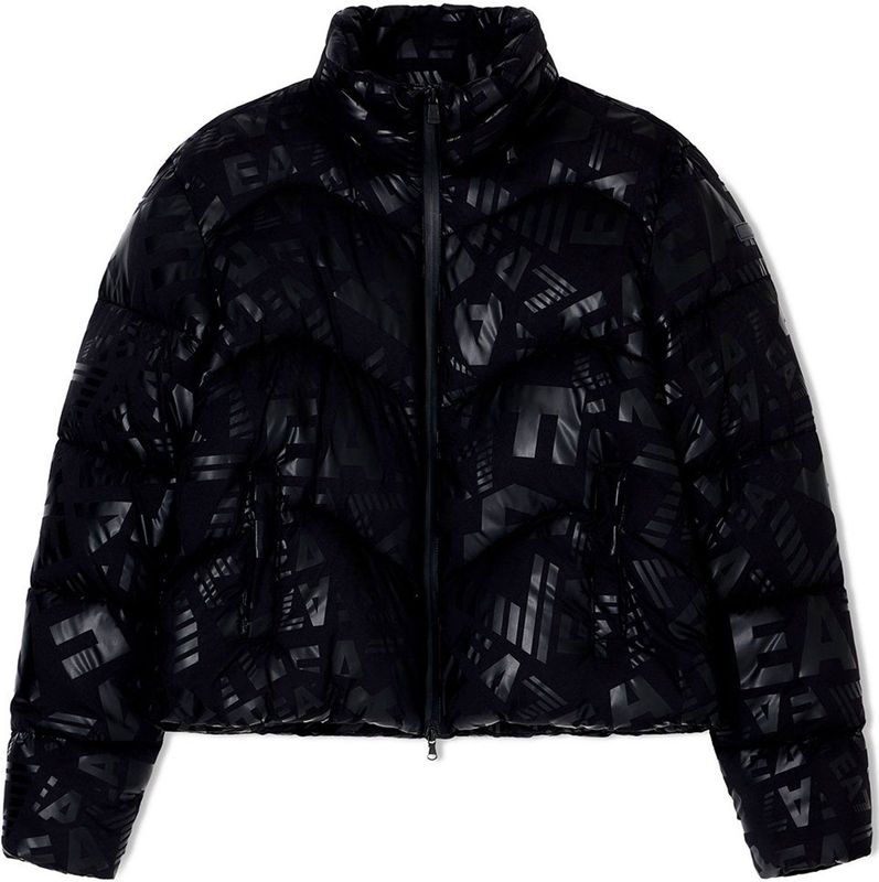 EA7voor vrouwen. 7W000654_AF16408 Jas met all-over witte monogramprint (XL), Casual, Polyamide