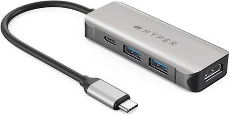 USB Hub Hyper HD41-GL Grey Black/Grey