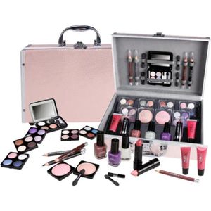 Make Up Koffer - Roze - 41-Delig - Veganistische Cosmetica Koffer voor Meisjes