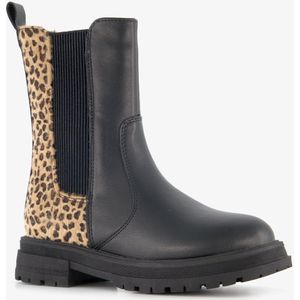 Blue Box meisjes Chelsea boot met luipaardprint zwart - Maat 28
