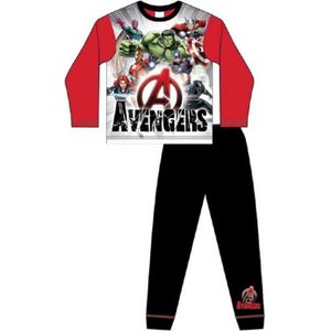 Avengers pyjama - rood met zwart - Marvel Avenger pyama broek en shirt - maat 140