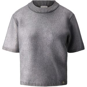 Zusss Korte Mouw Trui Zilver