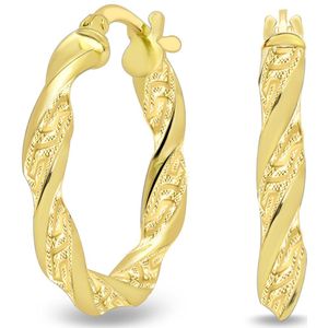Juwelier Zwartevalk 14 karaat gouden wokkel oorbellen - 12.373/23mm