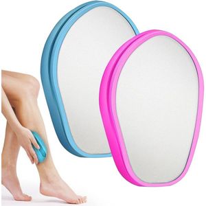 Pijnloze Epilator Kristal-Epilator voor Dames en Heren - Herbruikbaar Nano-Epilator - Kristallen Ontharingsgereedschap voor Benen Armen en Rug - Blauw en Roze - Content Needed .