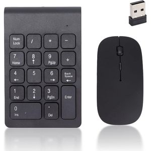 Numeric Keyboard, Wireless Numeric Keyboard and Mouse Combination with USB Receiver, 1200DPI Portable Wireless Mouse and Laptop Numeric Keyboard for PC Desktop Notebook