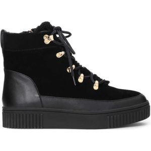 Zwarte Enkellaarsjes - Suède - Dikke Zolen - Gouden Lussen