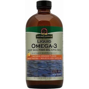 Vloeibare Omega-3, Natuurlijke Sinaasappel Smaak - 480 ml - Natures Answer - Visolie - Voedingssupplement