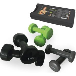Fitness Dumbbell Set 0,5 kg, 1 kg en 1,5 kg voor Thuis en Studio