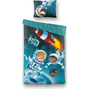 De Kleine Astronauten Dekbedovertrek Hello Earth! - 140x200 - 100% Katoen - Multicolor