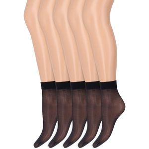 Zijdeglans pantysokjes | 15 Denier | Merk: Marianne | Maat: One Size | Kleur: Blauw | 5 Paar