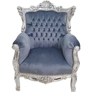 barok kinder fauteuil zilver-grijs