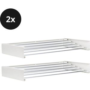 Vitapur - Wasrek - Droogrek Inklapbaar - Wit - 2 Stuks - 80 x 40 cm - 4 Meter Drooglengte