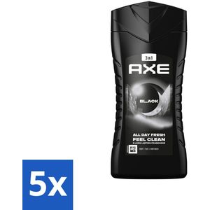 5 x Axe 3-in-1 Douchegel Black 250 ml - Douchegel - 3-in-1 - Lichaam - Gezicht - Haar