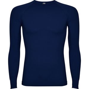 Donker Blauw thermisch sportshirt met raglanmouwen naadloos model Prime maat XL-XXL