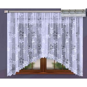 Czeslawa jacquardvitrage 300 x max 175 cm- Curtains - Jacquardgordijnen- wit - 300 x 175cm