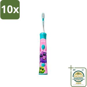 10 x Philips Sonicare - Elektrische Tandenborstel - For Kids - Blauw - Inclusief Extra Opzetborstel - HX6322/04 - Grootverpakking - Elektrische Tandenborstel Voor Kinderen - Kinderpoetsen - Speelse Tandenborstel - Interaktieve App - Beloningssysteem