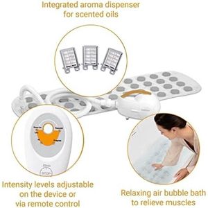 QPFO® Bubbelbadmat met Aromadispenser - 3 Intensiteitsniveaus - Geschikt voor Elk Bad - Inclusief Afstandsbediening - 2e Generatie