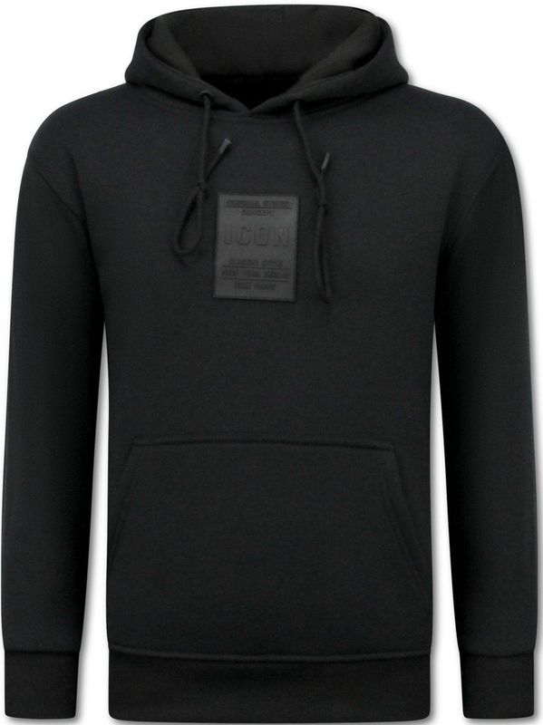 Oversized Hoodie Heren met Capuchon - ICONS Basic- Dik Geweven - 5808 - Zwart