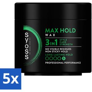 SYOSS - Max Hold Haarwax - 150ml - Bulkverpakking - 5 stuks