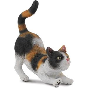 Collecta Katten: Strekkende Huiskat 5 Cm Bruin/wit