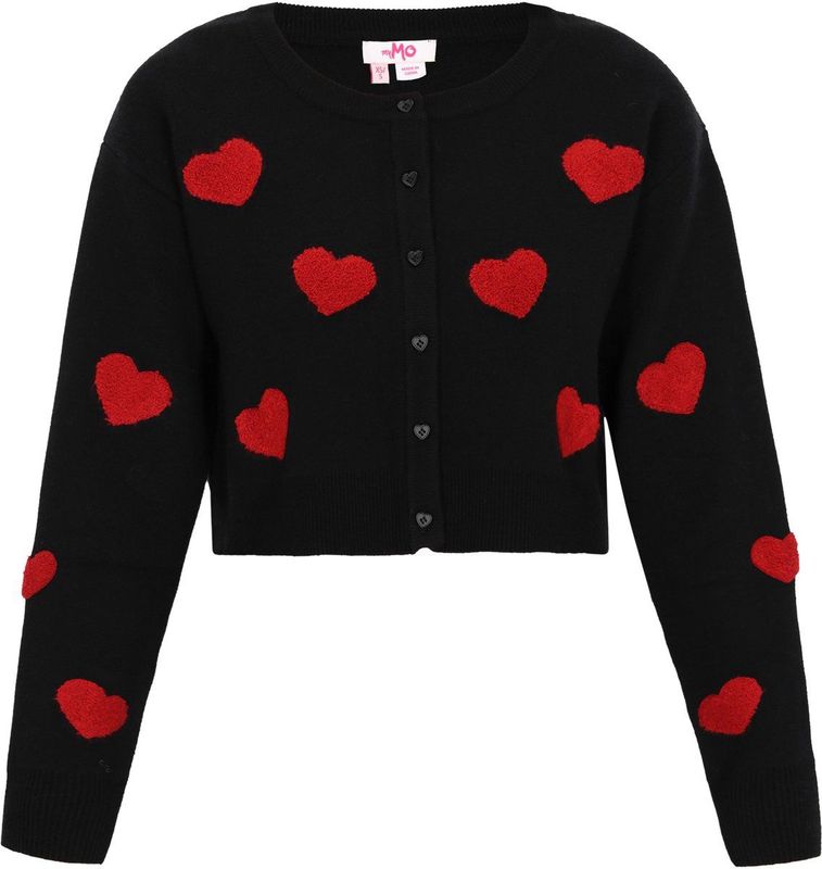 myMo - Vest - Korte Vestje - Hartjespatroon - Zachte Tricotstof