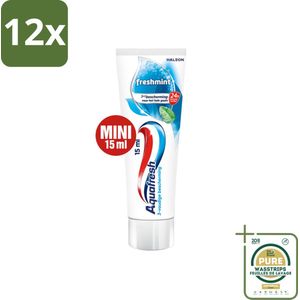Aquafresh Freshmint 3in1 Mini 15 ml - Voordeelverpakking - 12 stuks - Freshmint - Fluoride