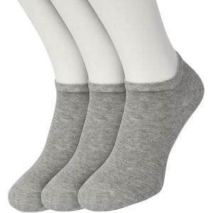 Bonnie Doon Sneakersokken Heren Licht Grijs maat 47/52 - 3 paar - Basis Korte Sokken - Gladde Naden - Enkel Sokken - Uitstekend Draagcomfort - Enkelsokken - Sneaker Sokken - 3-pack - Multipack - Effen - Lichtgrijs - Light Grey Heather - OL8120013.107