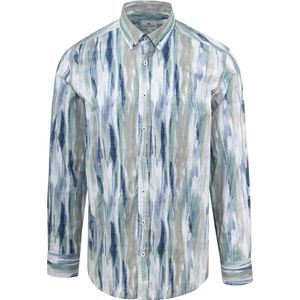 State of Art - Overhemd Print Blauw - Heren - Maat XXL - Regular-fit