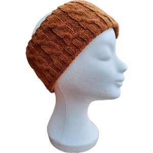 VIQRI - Hoofdband - Winter - Fleece voering voor dames - Haarbanden/hoofdbanden - Zachte oorwarmer band - Roest bruin – Kerst