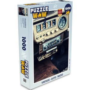 Puzzel Vintage - Auto - Radio - Legpuzzel - Puzzel 1000 stukjes volwassenen