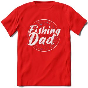 Fishing Dad - Vissen T-Shirt | Blauw | Grappig Verjaardag Vis Hobby Cadeau Shirt | Dames - Heren - Unisex | Tshirt Hengelsport Kleding Kado - Rood - XXL