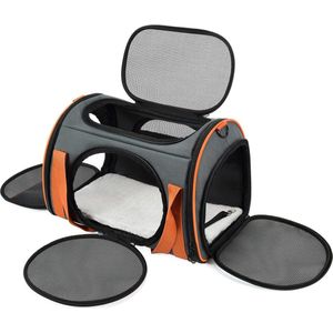 Opvouwbare honden en katten transportbox - met schouderriem en zacht kussen kattenbench