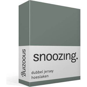 Snoozing Dubbel Jersey - Hoeslaken - Lits-jumeaux - 160x200/220 cm - Groen