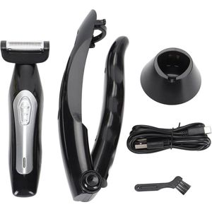 Elektrisch Rugscheerapparaat voor Mannen - Douchebestendig en Manscapingtrimmer met Afneembaar Handvat - Nat en Droog Gebruik - Oplaadstation .
