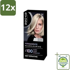 SYOSS - Coloration 9-53 Silver Blush - Haarverf - Grijsdekking - Vermindert Haarbreuk - Voordeelverpakking - 12 stuks - Permanente haarkleuring - Haarkleur
