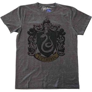 Harry Potter Heren Tshirt -2XL- Slytherin Dyed Grijs