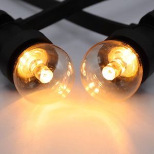 Lichtsnoer - 15 meter met 15 lampen - 1,5W LED lampen met lens - kleur van kaarslicht (2000K)
