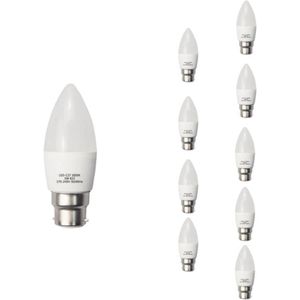 Ampoule LED B22 6W 220V C37 180° (Pack de 10) - Blanc Froid 6000K - 8000K