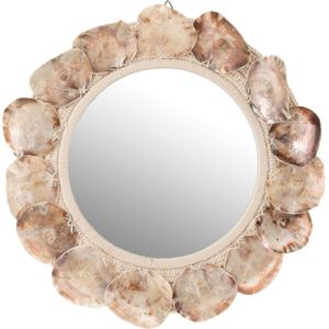 J-Line spiegel Lisa - schelpen/hout - paars - small