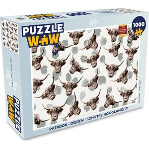 Puzzel Patroon - Dieren - Schotse hooglander - Legpuzzel - Puzzel 1000 stukjes volwassenen