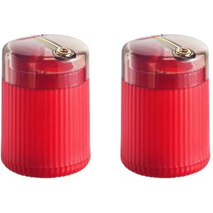 Tandenstoker houders 2-delig | Rood | Cocktailprikker houder | Tandenstokers dispenser automatisch | Cocktailhouder voor prikkers | Prikkerhouder hygiënisch
