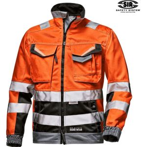 RUSH WERKJAS, HI-VIS Oranje Veiligheidsjas - EN ISO 20471 CLASS 3 - Polyester/Katoen - Fleece kraag - Reflecterende banden - Verstelbare tailleband - Verstelbare manchetten - Borstzakken met klittenband