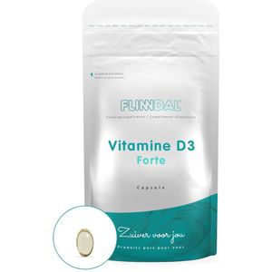 Flinndal Vitamine D3 Forte 30 capsules - 25 mcg vitamine D3 capsule (1000 IE). Voor botten, spieren en weerstand.