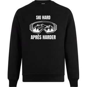 Ski hard après harder Trui voor Heren en Dames - Maat XXL - Zwart - Apres ski kleding Heren - Apres ski kleding Dames - Ski Trui - Wintersportkleding - Wintersport - Ski kleding - apres ski verkleedkleren - apres ski party - après ski trui
