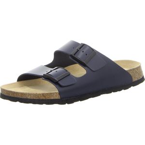 Natural Sense unisex pantoffels muiltjes sandalen leer navy 1095020