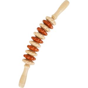 Massage-instrumenten voor houttherapie, massage-rollerstok, gebogen lymfedrainage-massageapparaat, draagbaar voor het verlichten van cellulitis en spierspanning (1 Stuks, veelkleurig)